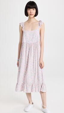 NWT Sokie Collective Lilac Lavender Summer Floral Flutter Midi Dress Size XL